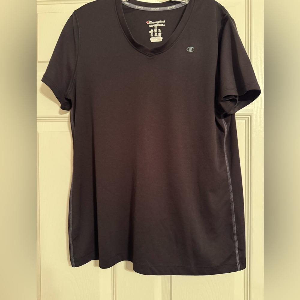 Champion Women's Dark Gray V-Neck Tee